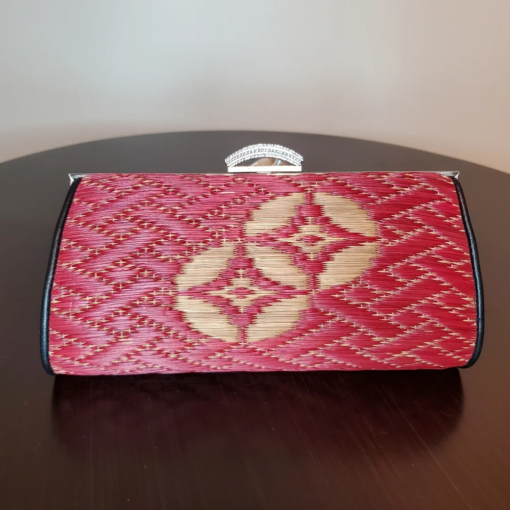 Vintage Japanese Igusa (Woven Grass) Kimono Clutch